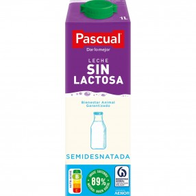 PASCUAL Leche semidesnatada Sin lactosa envase 1 L